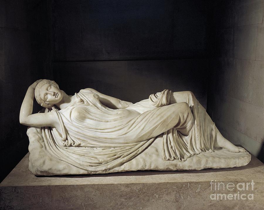 Marble Statue Of Sleeping Ariadne, Abandoned By Theseus On Naxos Sculpture by Greek School