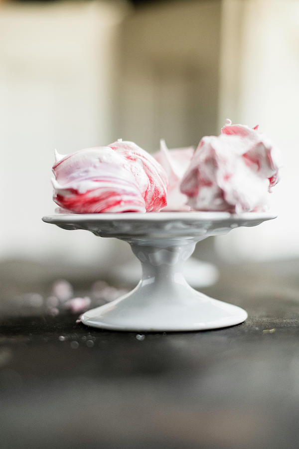 Marbled Cranberry Meringue Cookies Photograph by Eising Studio