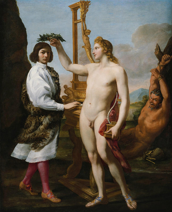 Marcantonio Pasqualini Crowned by Apollo Painting by Andrea Sacchi