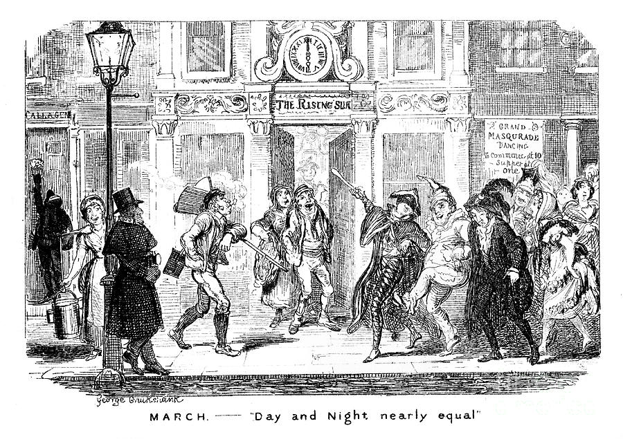 March - Day And Night Nearly Equal Drawing by Print Collector