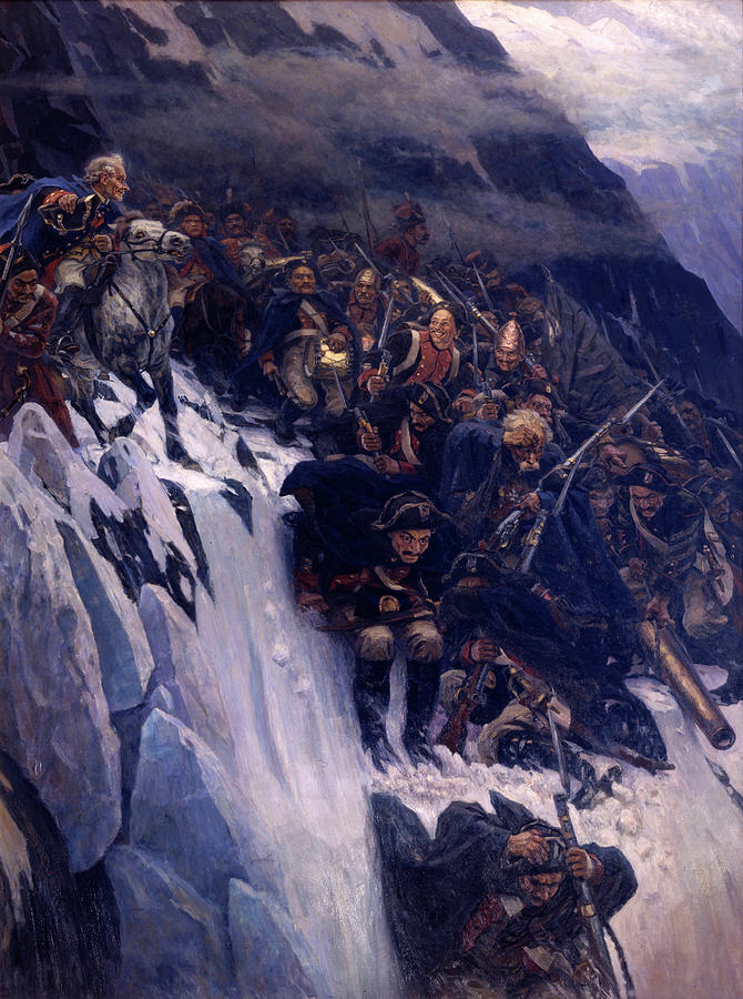 March of Suvorov through the Alps Painting by Vasily Surikov - Fine Art ...