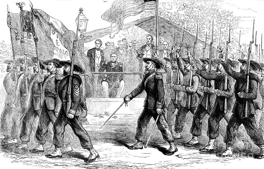March Past Of The Garibaldi Guard Drawing by Print Collector