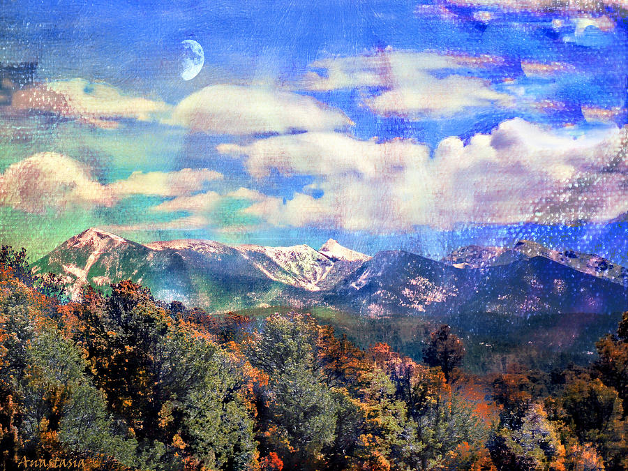 March Snow on Truchas Peaks Painting by Anastasia Savage Ealy