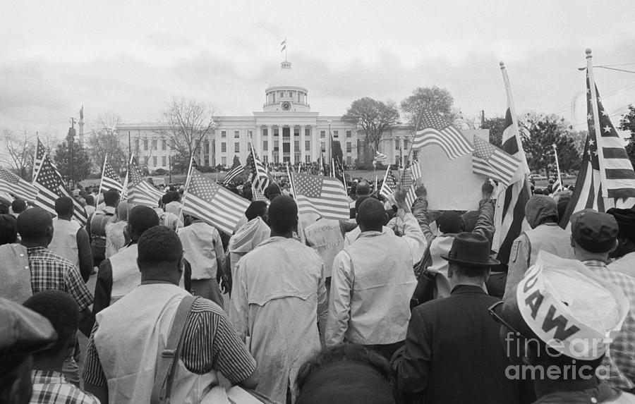 Marchers At Alabama State Capitol Photograph by Bettmann