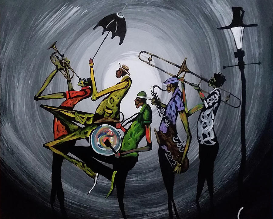 Second Line Painting - Marching On by Guilbeaux Gallery Second Line Painting - Marching On by Guilbeaux Gallery