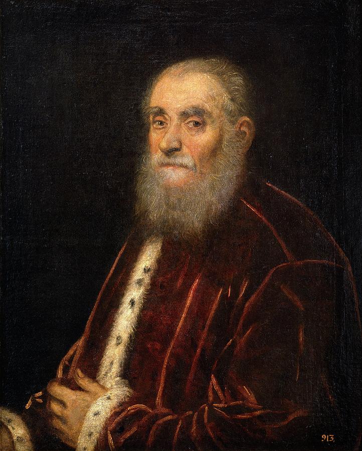 Marco Grimani, 1576-1583, Italian School, Oil on canvas, 77 cm x 63... Painting by Tintoretto -1518-1594-