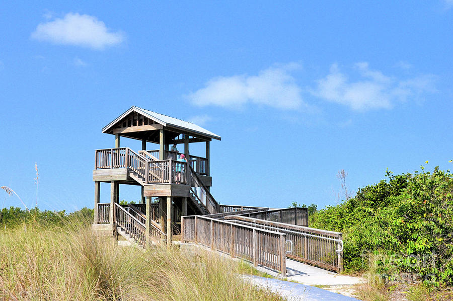 Nature Photograph - Marco Island Florida  ..beach lookout by Elaine Manley