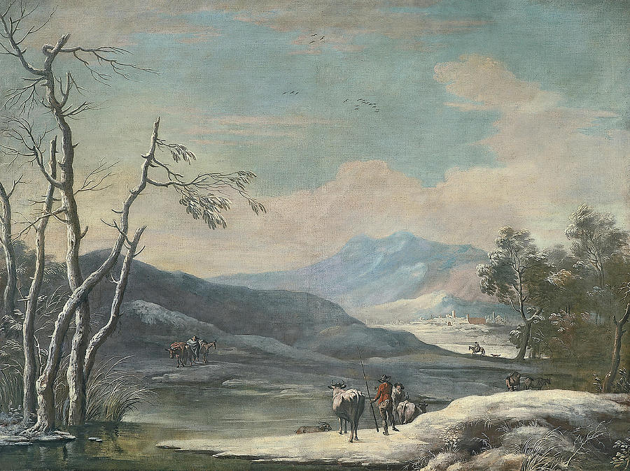 Marco Ricci -Belluno, 1676-Venice, 1730-. Winter Landscape -ca. 1728 - 1729-. Oil on canvas. 173 ... Painting by Marco Ricci -1676-1729- Marco Ricci -Belluno, 1676-Venice, 1730-. Winter Landscape -ca. 1728 - 1729-. Oil on canvas. 173 ... Painting by Marco Ricci -1676-1729-