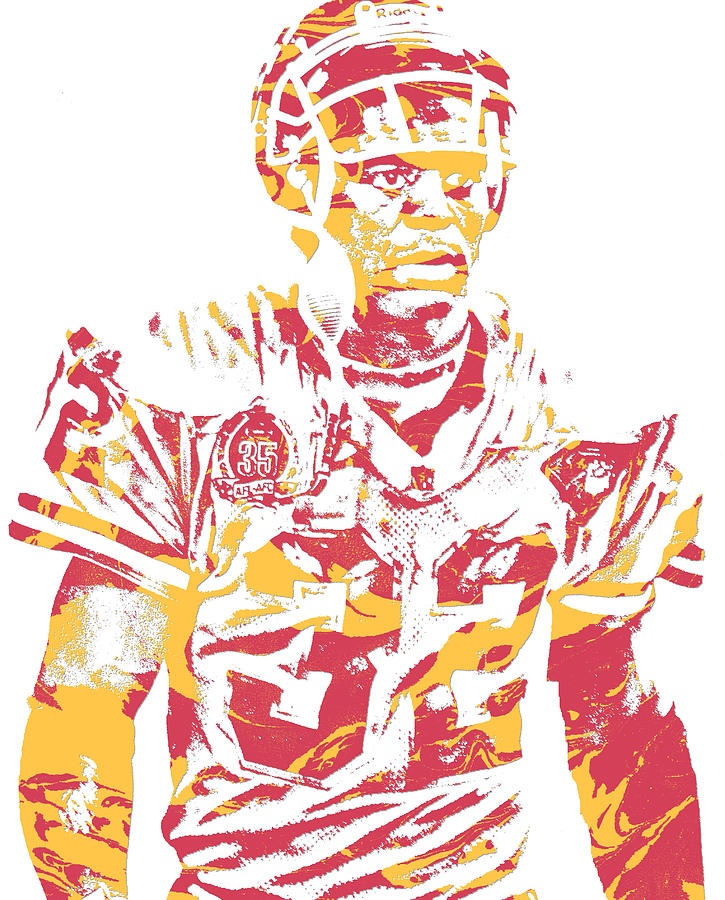 Patrick Mahomes Kansas City Chiefs Watercolor Strokes Pixel Art 1 Youth T- Shirt by Joe Hamilton - Pixels Merch