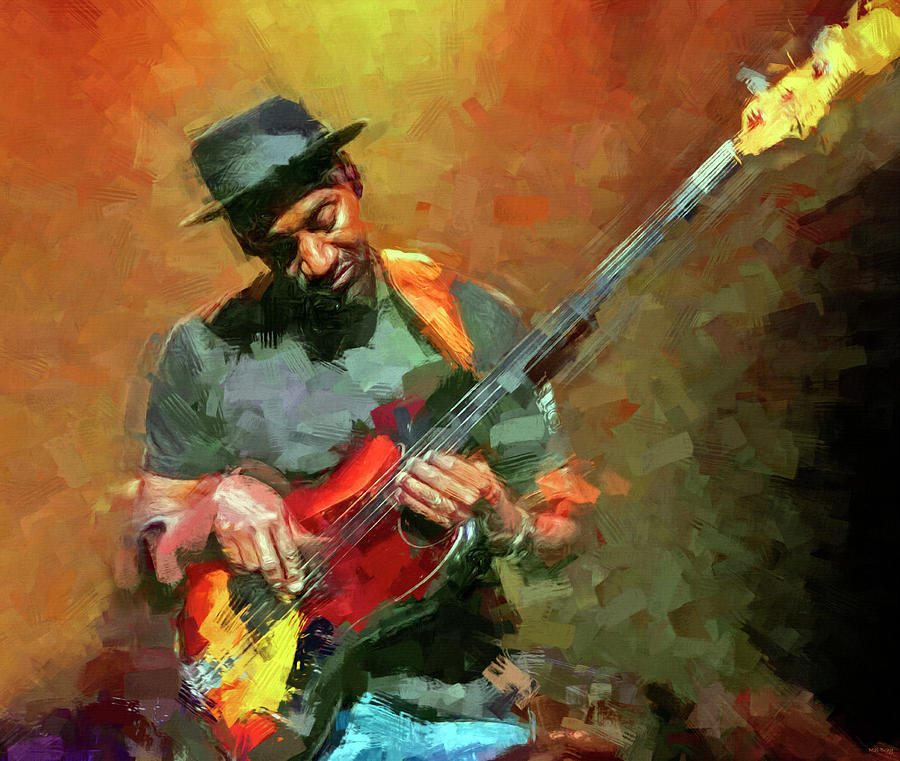 Marcus Miller Musician Mixed Media by Mal Bray