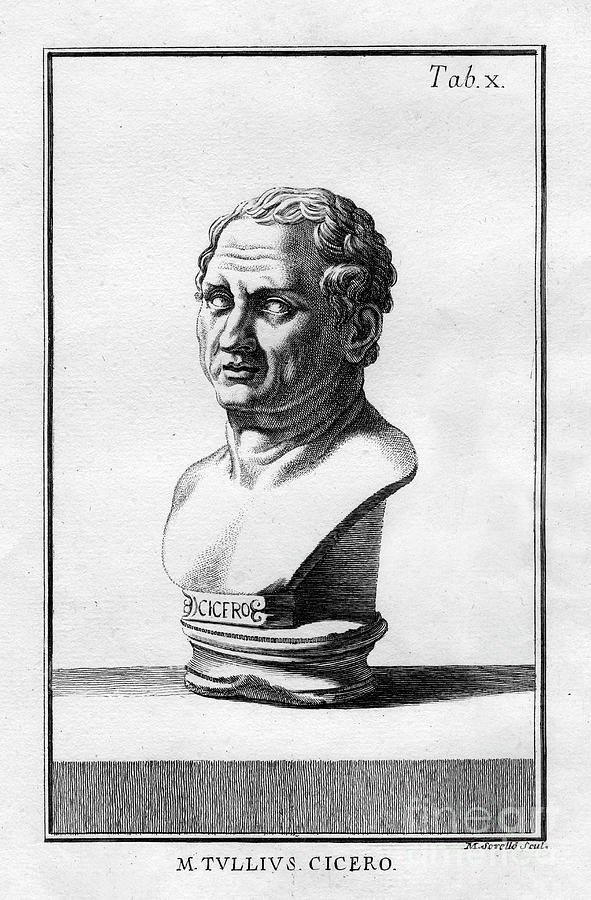 Marcus Tullius Cicero, Roman Scholar Drawing by Print Collector