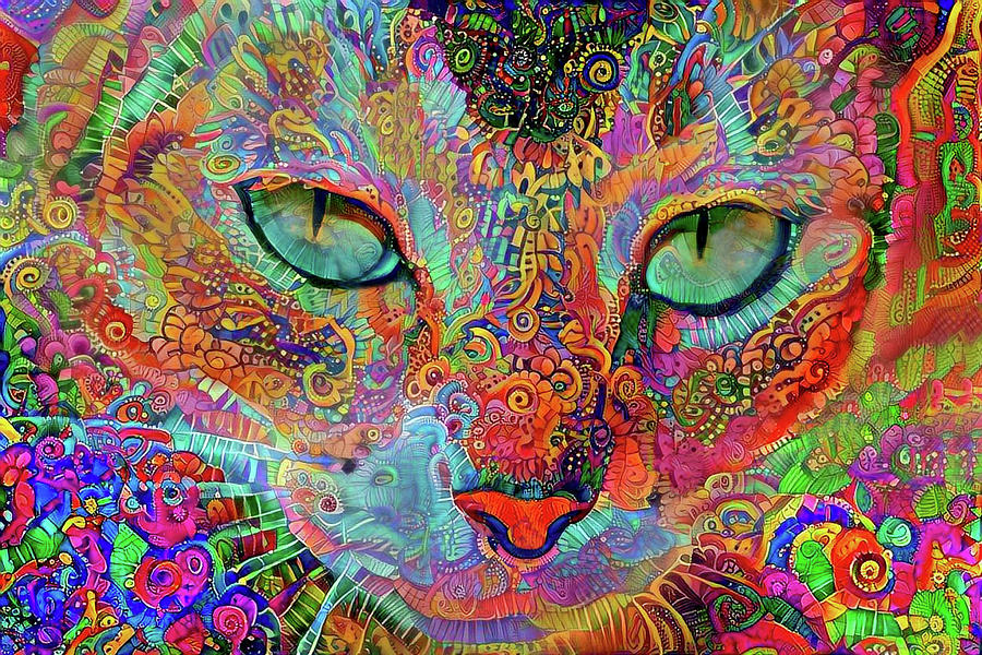 Mardi Gras Cat Digital Art by Peggy Collins