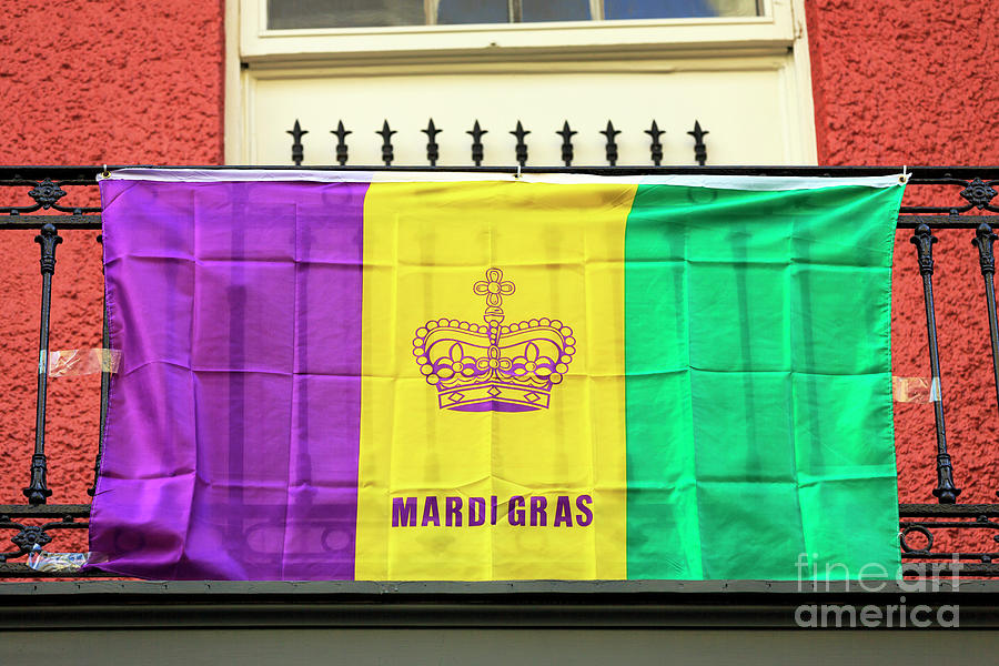 Mardi Gras Flag New Orleans Photograph By John Rizzuto