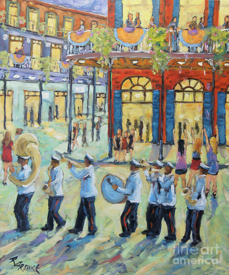 Mardi Gras in New Orleans Painting by Richard T Pranke