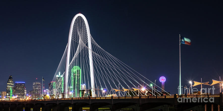 Margaret Hunt Hill Bridge at Night 100 Photograph by Bee Creek ...