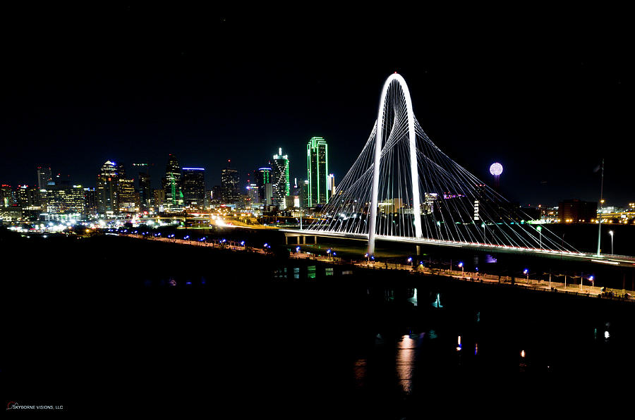 Margaret Hunt Hill Bridge Downtown Dallas Low Photograph by Stephen Hurd