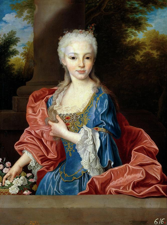 Maria Ana Victoria of Borbon, After 1725, French School, Oil on canvas, 93 cm x 68... Painting by Jean Ranc -1674-1735-