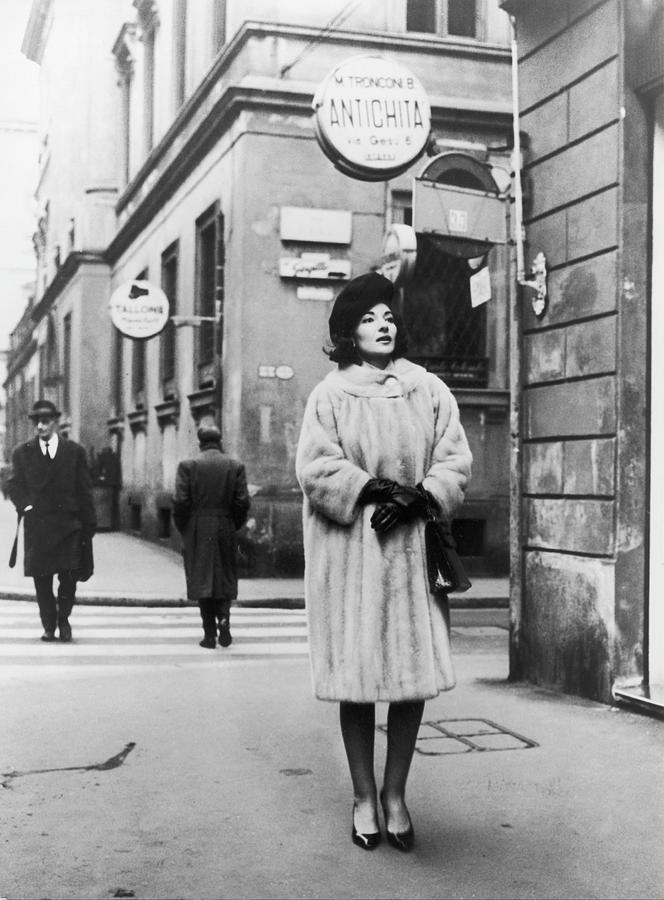 Maria Callas In A Milanese Street Photograph by Keystone-france