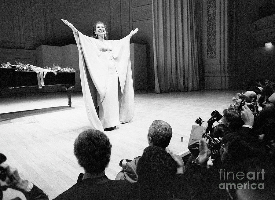 Maria Callas On Stage At Carnegie Hall Photograph by Bettmann