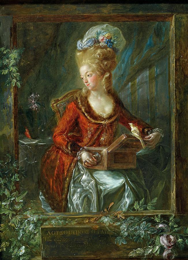 Maria de las Nieves Micaela Fourdinier, the Painters Wife, 1782-1785, S... Painting by Luis Paret y Alcazar -1746-1799-