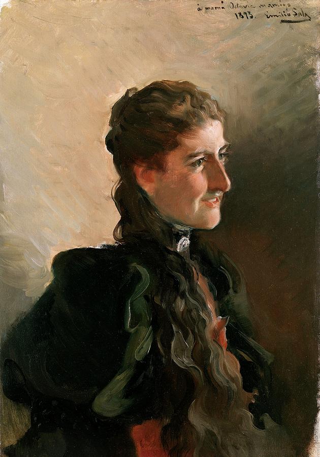 Maria Picon y Pardinas, 1893, Spanish School, Oil on canvas, 66 cm x 46... Painting by Emilio Sala Frances -1850-1910-