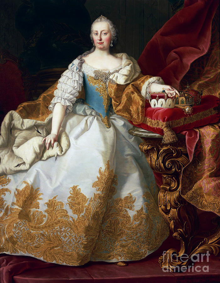 Maria Theresa, Empress Of Austria, 1744 Painting by Martin Ii Mytens Or Meytens