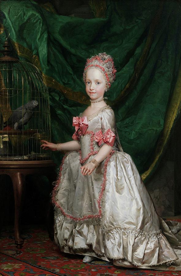 Maria Theresa of Austria, 1771, German School, Oil on canvas, 144 cm x 105... Painting by Anton Raphael Mengs -1728-1779-