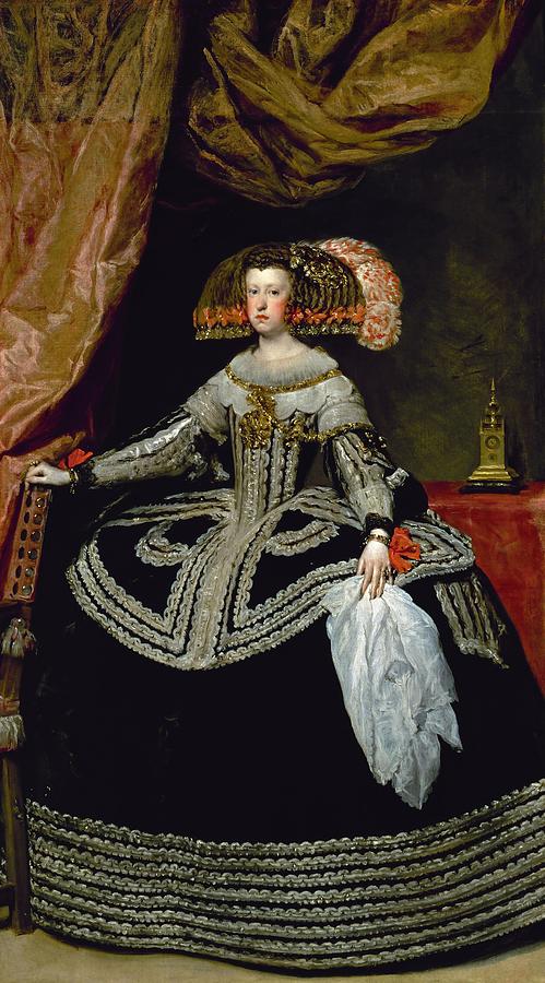 Mariana of Austria. Queen of Spain, ca. 1652, Spanish Baroque. DIEGO VELAZQUEZ . CARLOS II MADRE. Painting by Diego Velazquez -1599-1660-