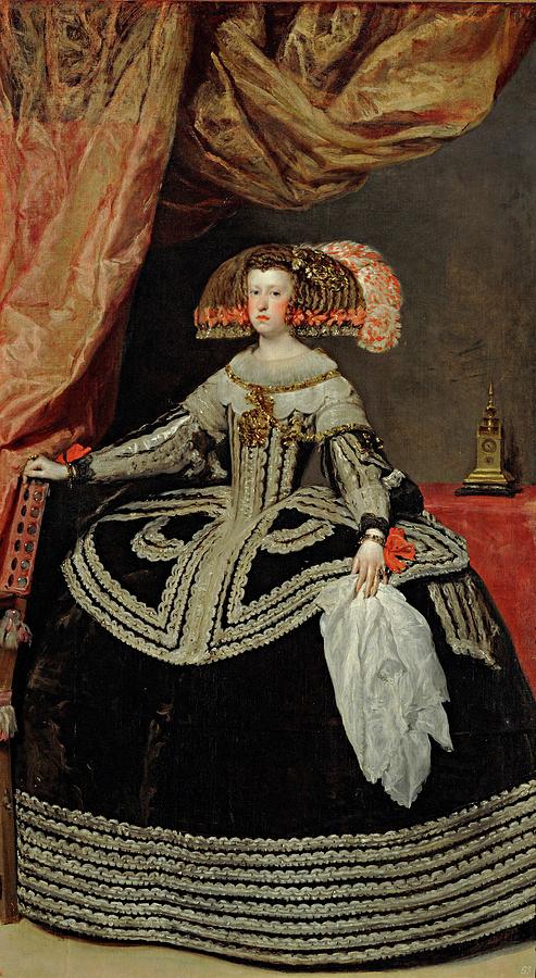 'Mariana of Austria. Queen of Spain', ca. 1652, Spanish S... by Diego  Velazquez -1599-1660-