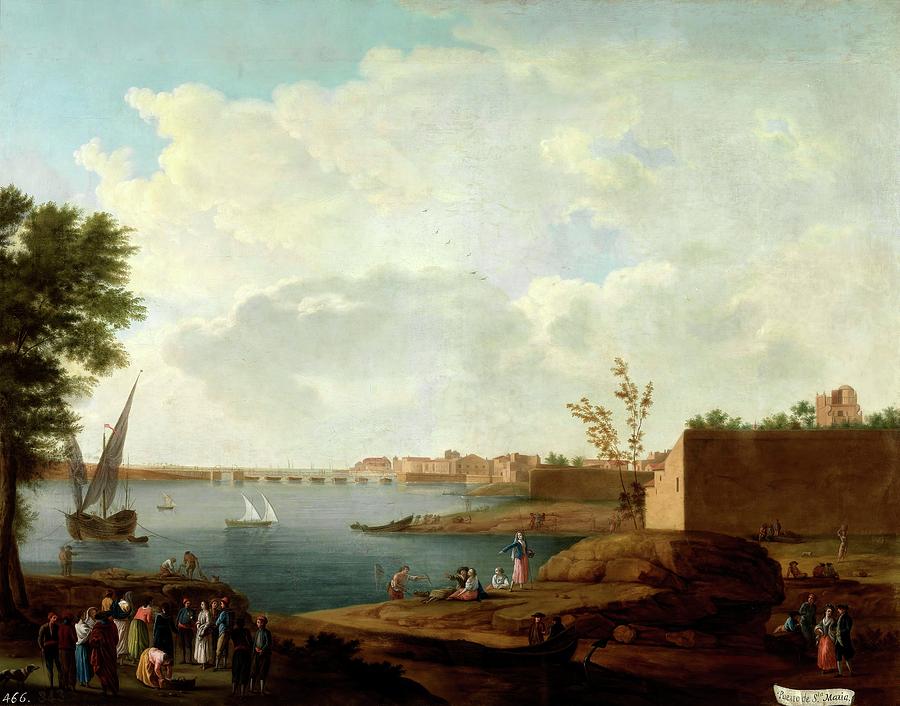Mariano Ramon Sanchez / Vista del Puerto de Santa Maria, 1781-1785, Spanish School. Painting by Mariano Ramon Sanchez -1740-1822-