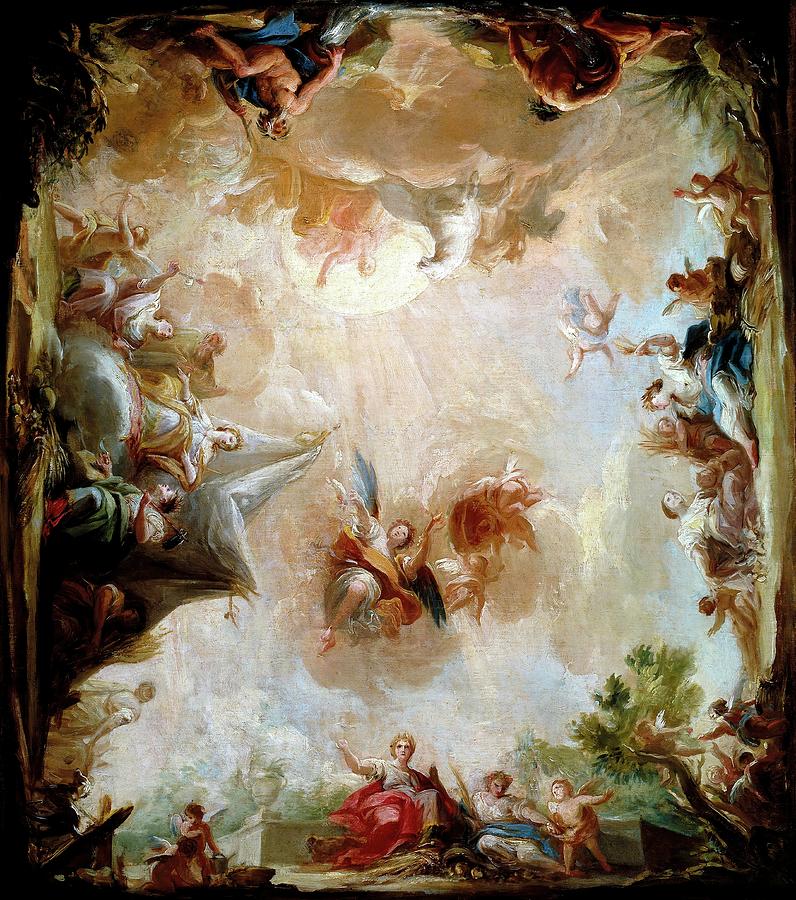 Mariano Salvador Maella / La diosa Cibeles ofreciendo a la Tierra sus productos, 1798. Painting by Mariano Salvador Maella -1739-1819-
