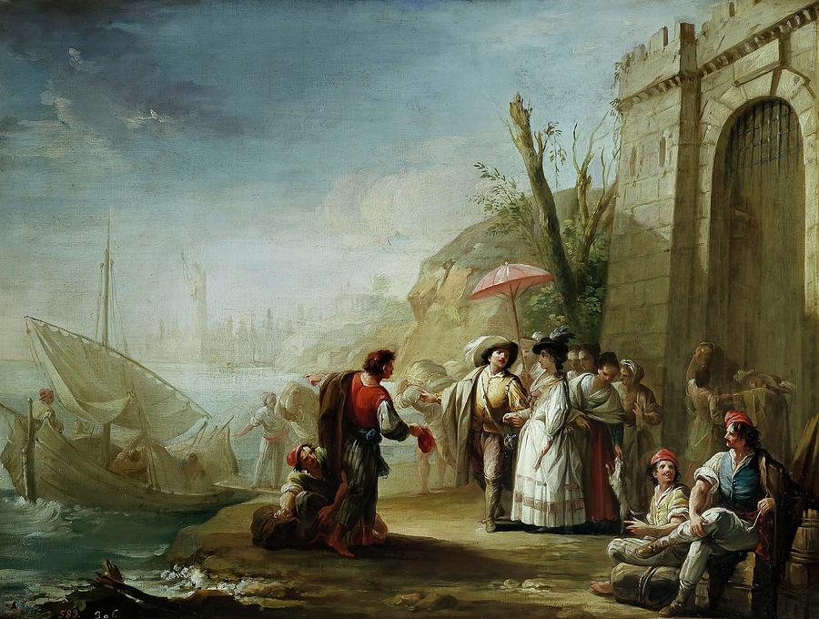 Mariano Salvador Maella / Seascape, 1783-1784, Spanish School. Painting by Mariano Salvador Maella -1739-1819-