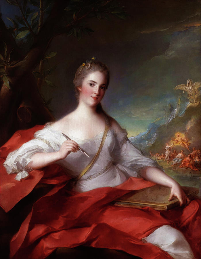 Marie Genevieve Boudrey As A Muse by Jean Marc Nattier Painting by Rolando Burbon