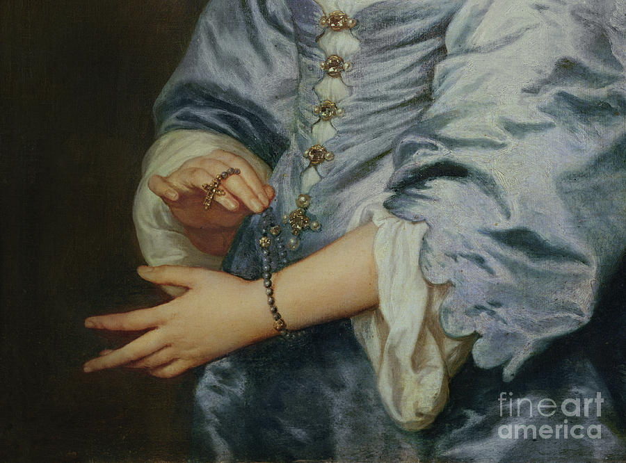 Marie Ruthven, Lady Van Dyck, Detail Painting by Anthony Van Dyck