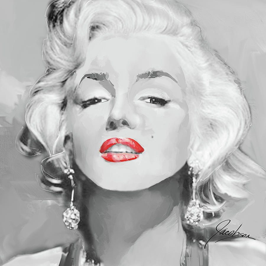 Marilyn 5 Silver Painting by Jackie Medow-Jacobson