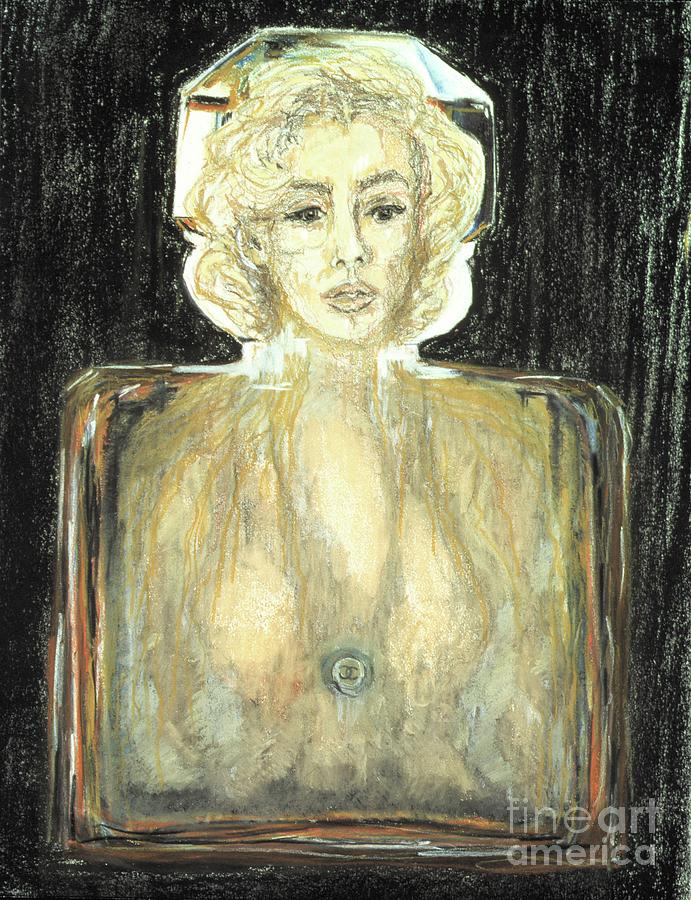 Marilyn In Chanel, 1996 Pastel, Pencil And Charcoal On Paper Painting by Stevie Taylor