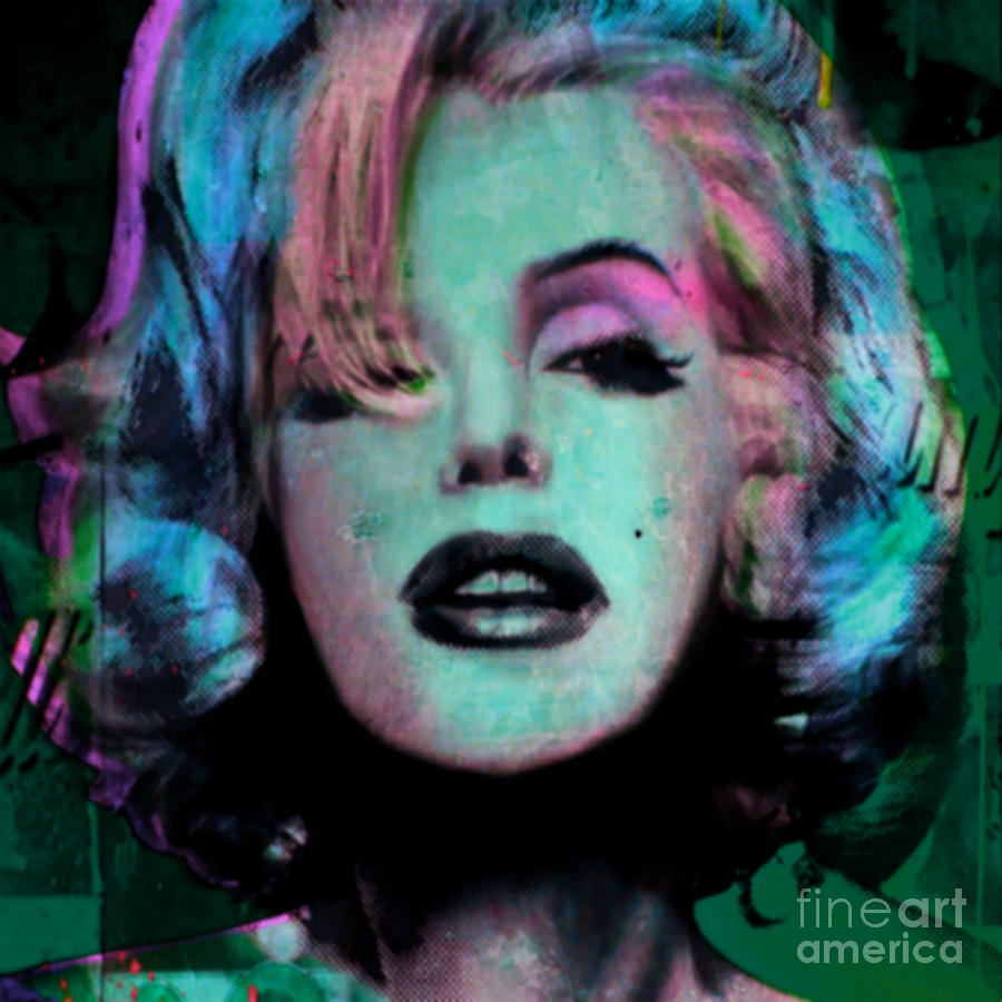 Marilyn Monroe 01 Green 3 D HD Painting by Felix Von Altersheim - Pixels