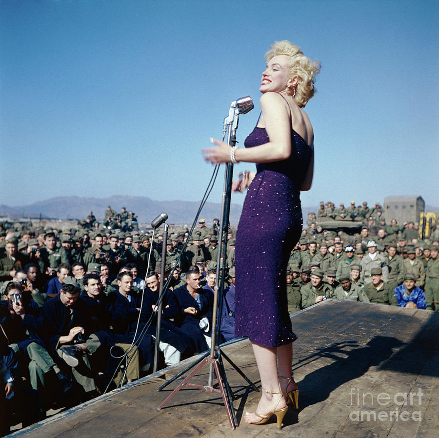Marilyn Monroe Entertain Troops Photograph by Bettmann