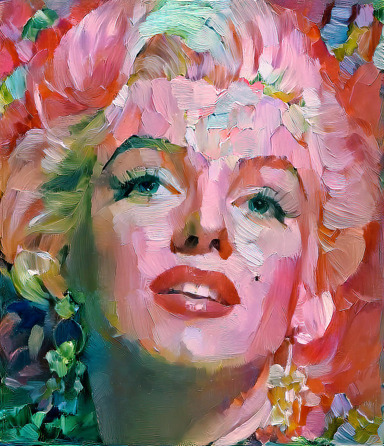 Marilyn Monroe Flower Portrait Digital Art By Yury Malkov 