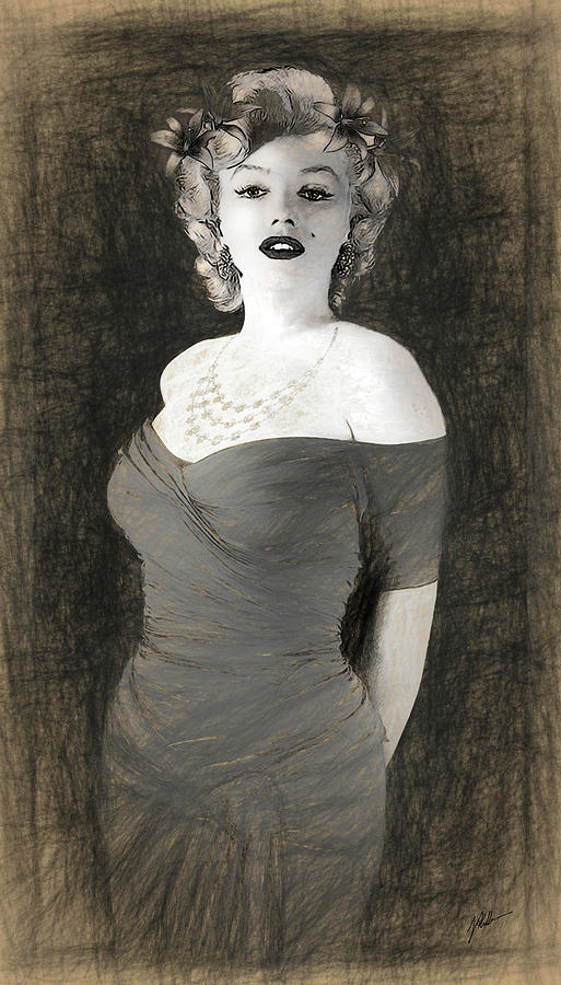 Marilyn Monroe Pencil And Chalk Digital Art