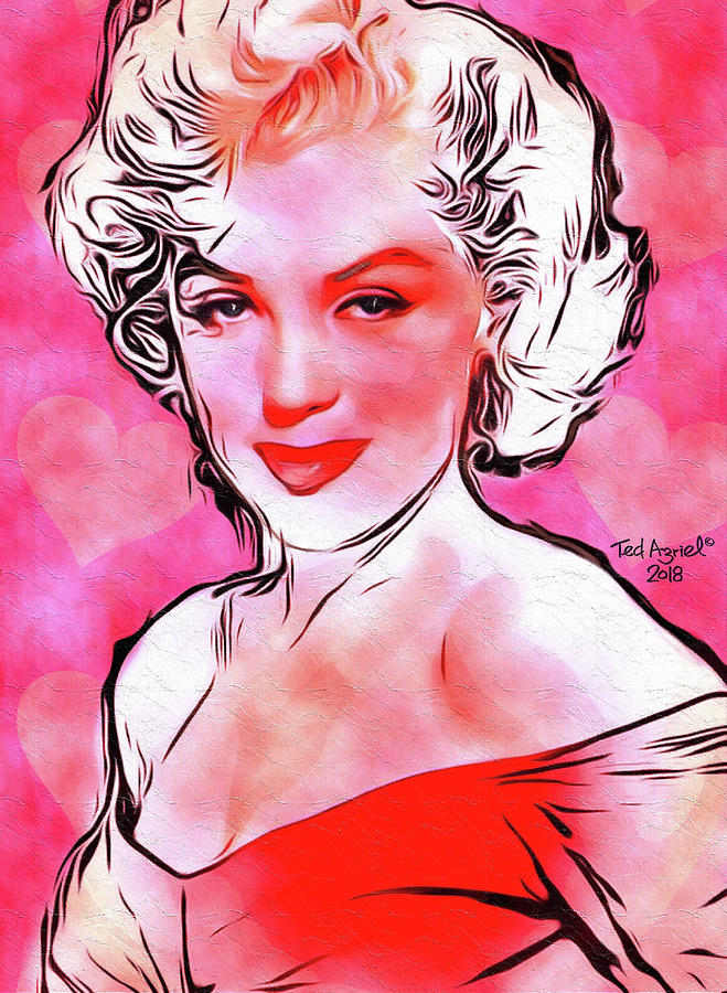 Marilyn Monroe Digital Art by Ted Azriel
