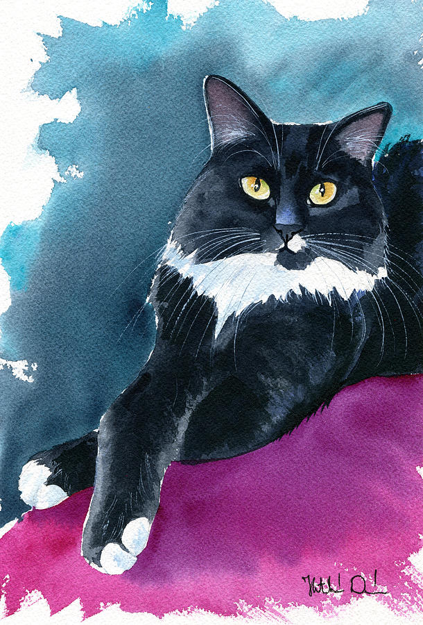 Cat Painting - Marina by Dora Hathazi Mendes