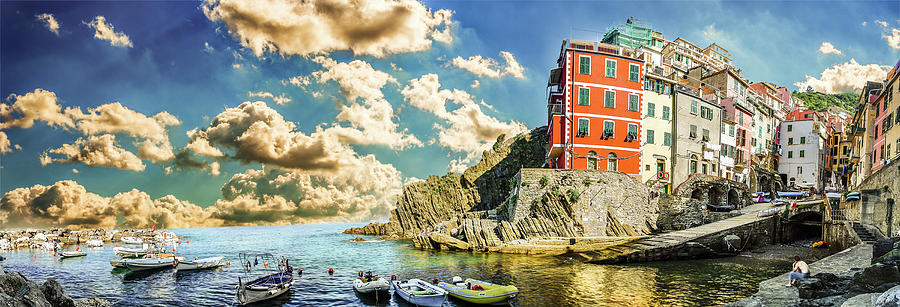 marina of sea village in Cinque Terre Photograph by Vivida Photo PC