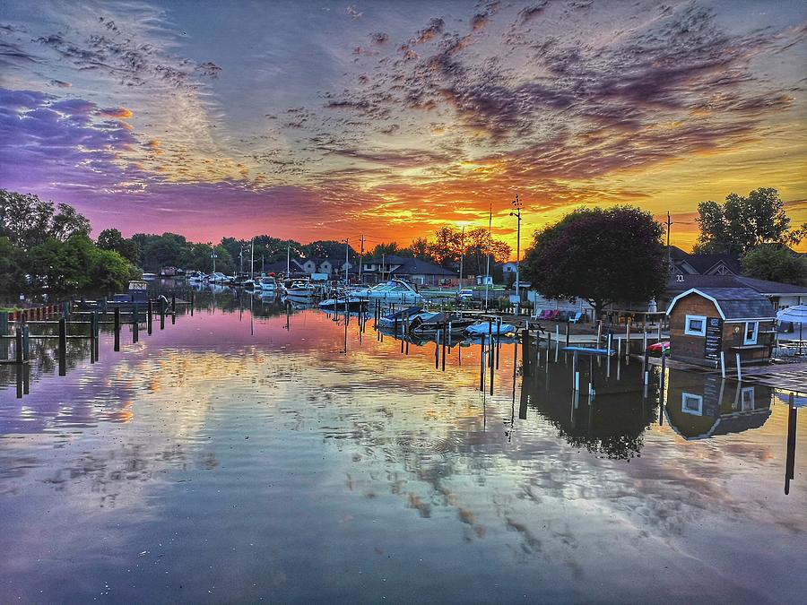 Marina Sunrise Photograph by Mark Hewer - Pixels