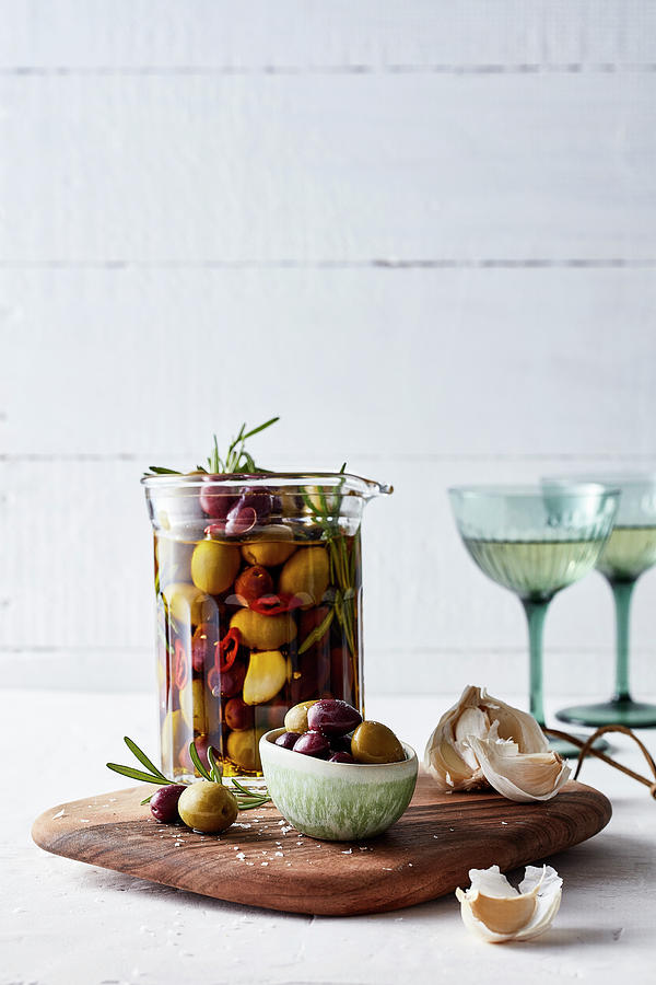 Marinated Olives With Garlic And Herbs Photograph by Great Stock!
