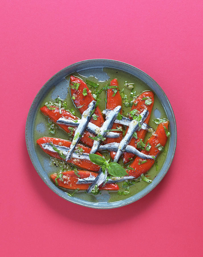 Marinated Peppers With Anchovies Photograph by Grfe & Unzer Verlag / Nicolas Leser
