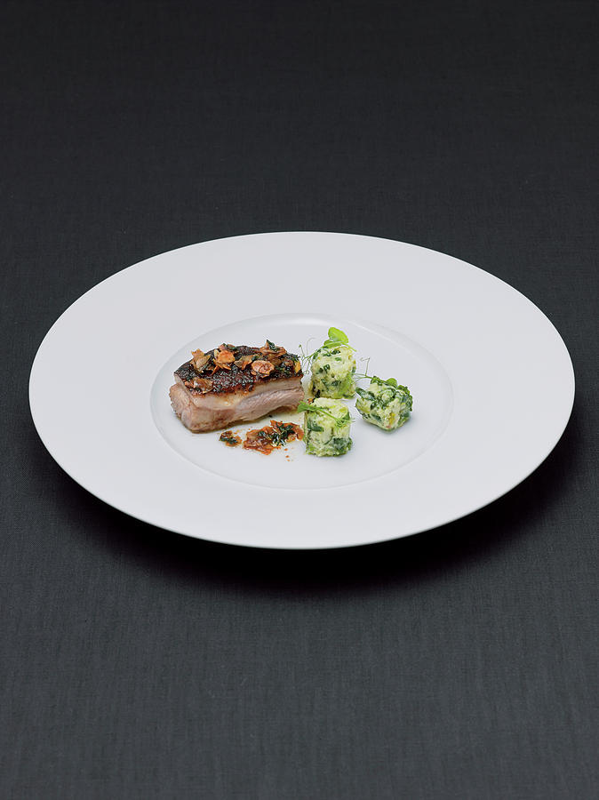 Marinated Shoulder Of Suckling Pig With Savoy Cabbage Pure Photograph by Tre Torri