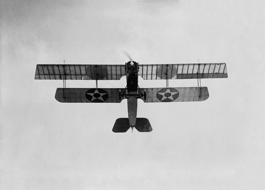 Airplane Photograph - Marine Biplane Performing A Loop - WW1 - 1918 by War Is Hell Store
