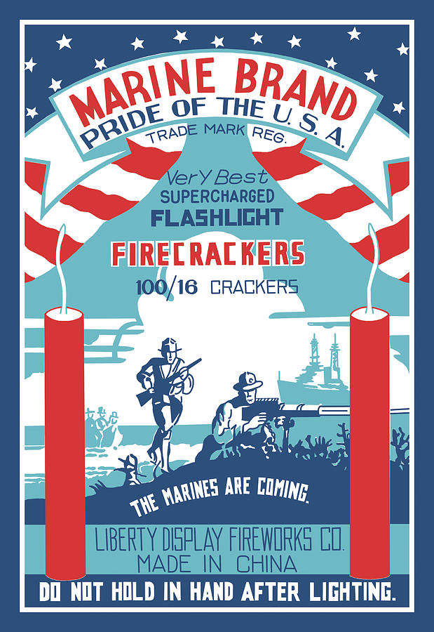 Marine Brand Firecrackers Painting by Unknown