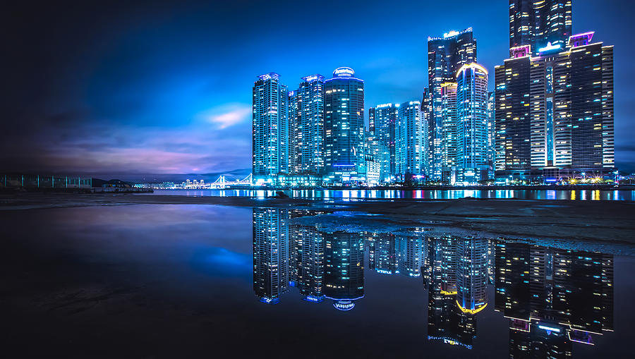 Skyscraper Photograph - Marine City Night View by Joon Kang